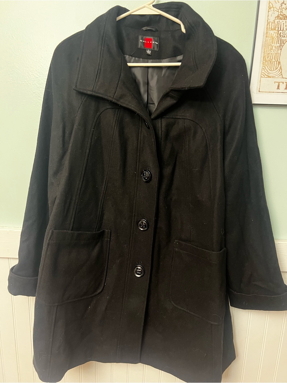 Vintage Gallery classic Black Women's Wool-Blend Coat size large